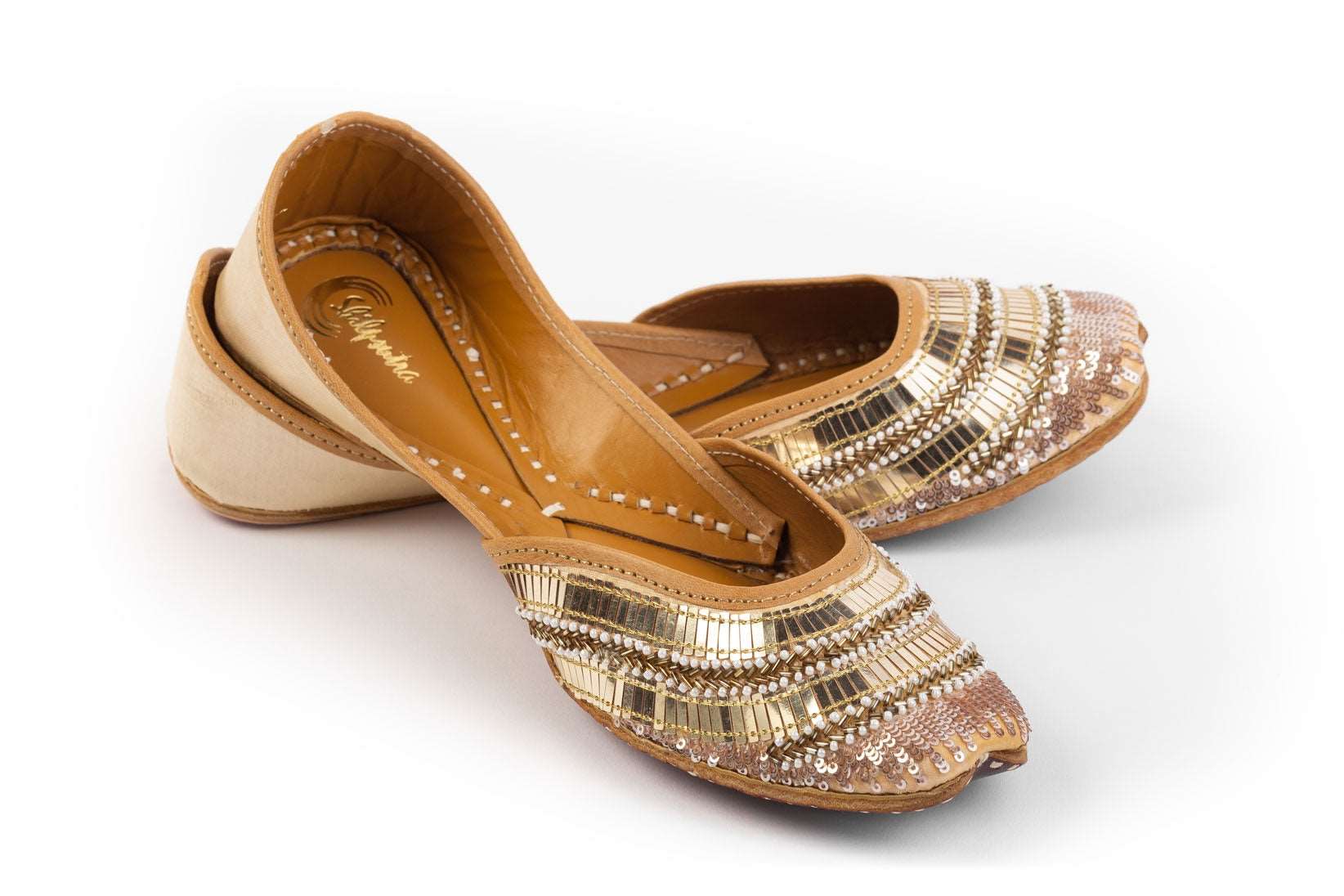 Golden Designer Jutti for Ladies