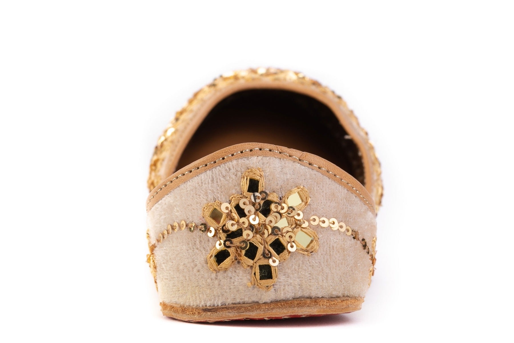 Golden Embroidered Designer Bridal Ladies Punjabi Jutti 