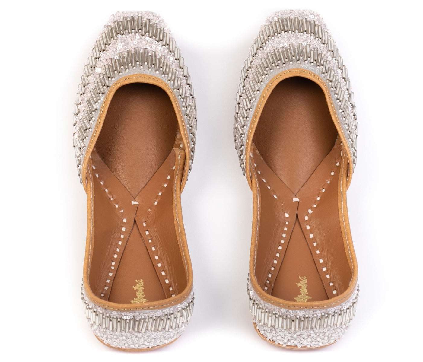 Silver Sparkled embroidered Designer Glory Jutti for Womens