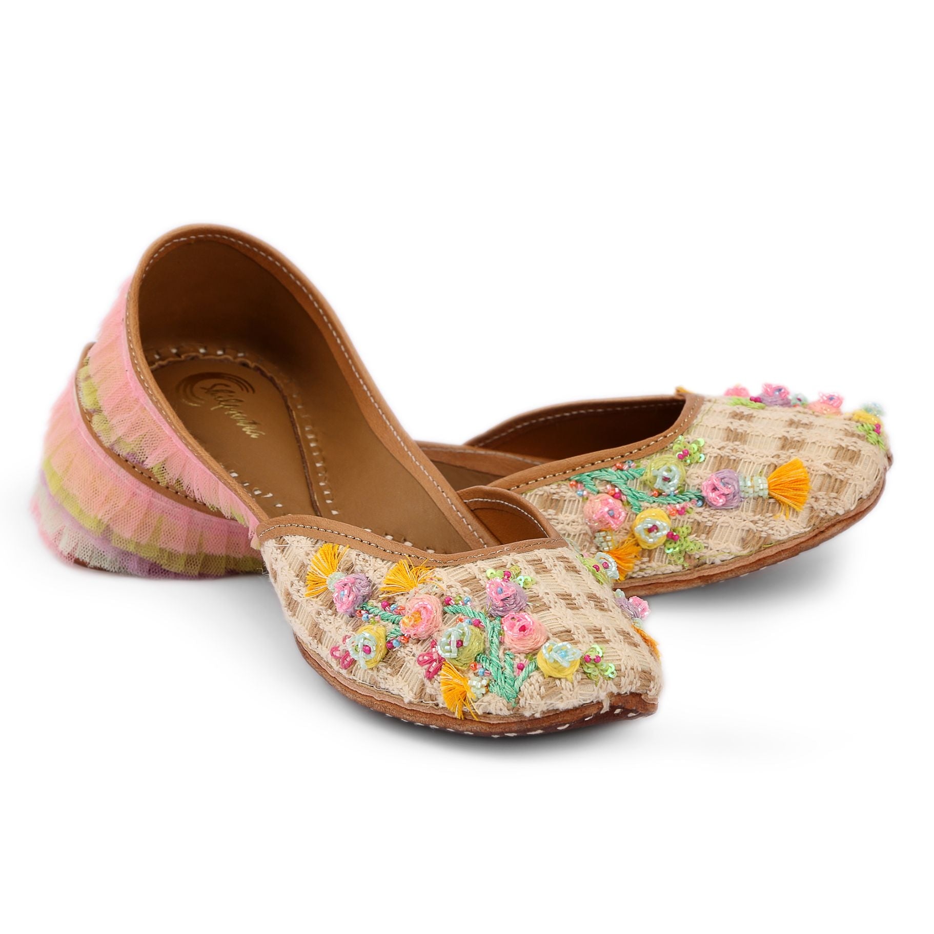Designer Multicolor Embroidered Summer Candy Punjabi Jutti