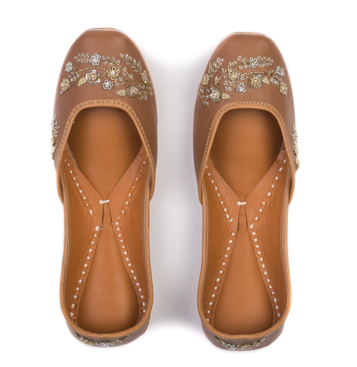 Tan Color hand embroidered Designer Ladies Punjabi 
