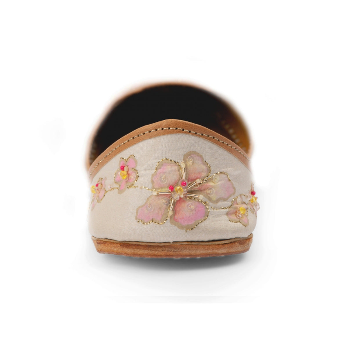 Pink Floral Embroidered Jutti for Women - Basant Premium Jutti - counter